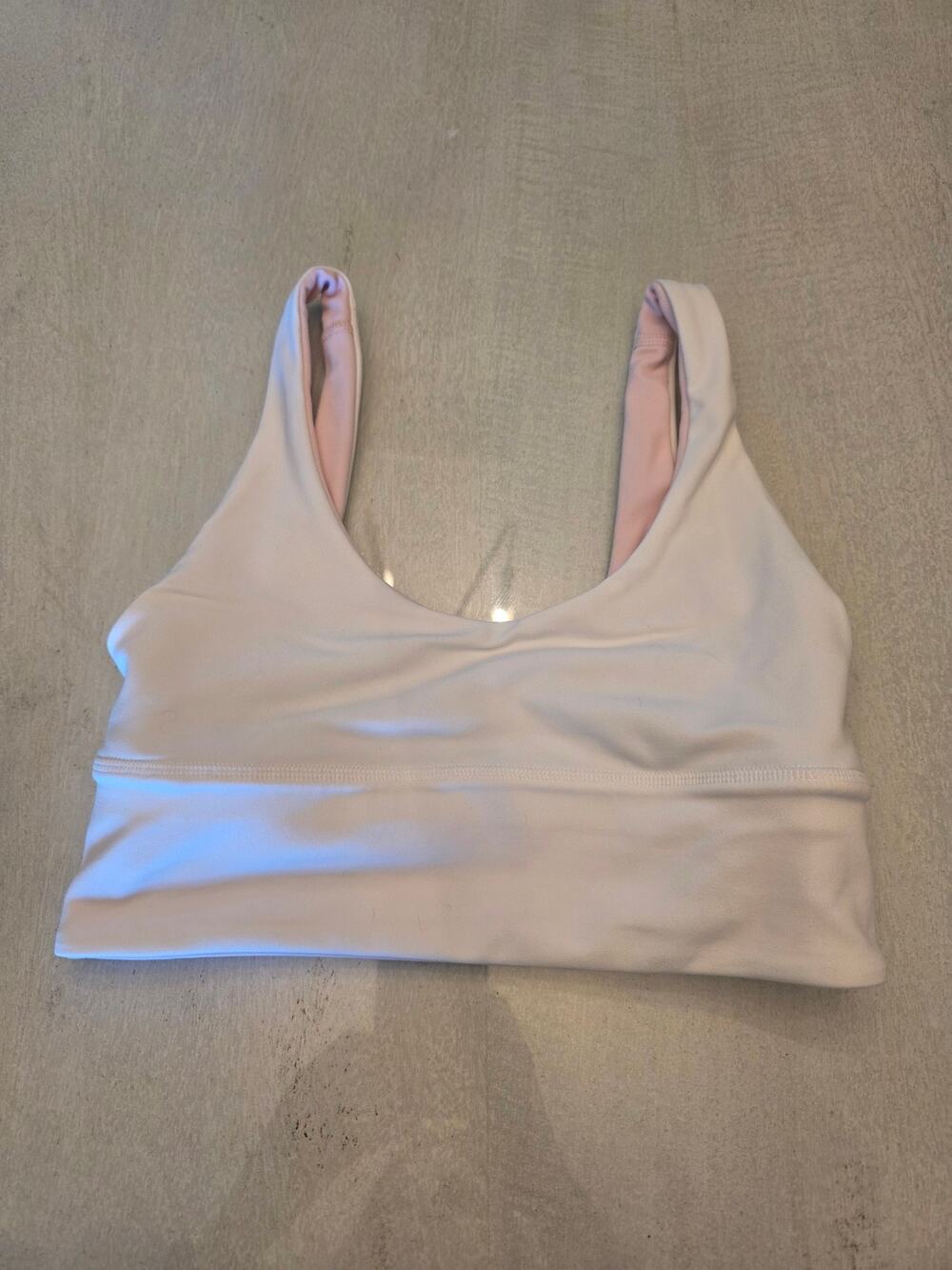 Lululemon Align Reversible Sports Bra Light Support SZ 4 White Pink Yoga